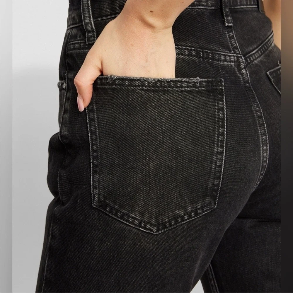 Anine Bing Sonya Straight Leg Jeans Dark Charcoal Size 24
